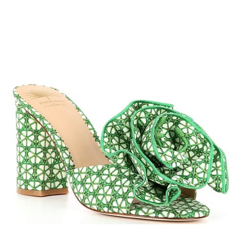 NEW Antonio Melani x Style by Simkins Blake Cane Printed Flower Dress Sandals
